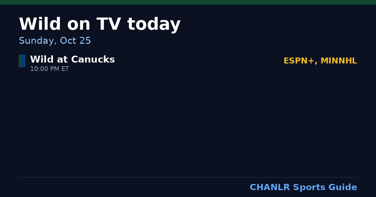 Share card: Minnesota Wild games on TV Sunday, Oct 25